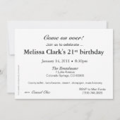 ファンキーで大胆なグランジスプラッター誕生日パーティー（青） 招待状 (裏面)