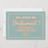 ファンキーで大胆な青とピンクと赤のウェディングパーティーのお願い 招待状 (正面)