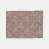 ファンキーで幾何学的なおばあさんのスタイルの正方形 フリースブランケット (正面(横))