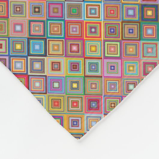 ファンキーで幾何学的なおばあさんのスタイルの正方形 フリースブランケット (角)