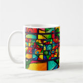 ファンキーで抽象的で渦巻形のな芸術 コーヒーマグカップ (左)