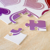 ファンキーで明るいハートパターン ジグソーパズル (側面)