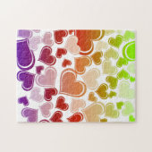 ファンキーで明るいハートパターン ジグソーパズル (横)