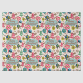 ファンキーで明るいレトロなクリスマス 薄葉紙