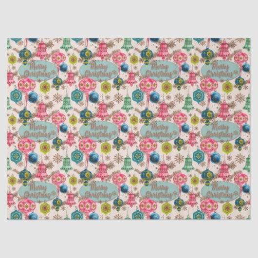 ファンキーで明るいレトロなクリスマス 薄葉紙 (正面)
