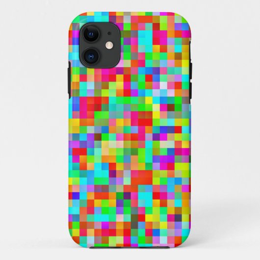 ファンキーで明るくカラフルなピクセルモザイク Case-Mate iPhoneケース (裏面)