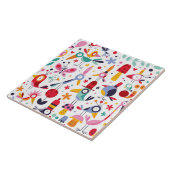 ファンキーで粋なレトロの鳥 タイル (側面)