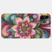 ファンキーで芸術的なカラフルなペイズリーの花柄アート Case-Mate iPhoneケース (裏面(横))