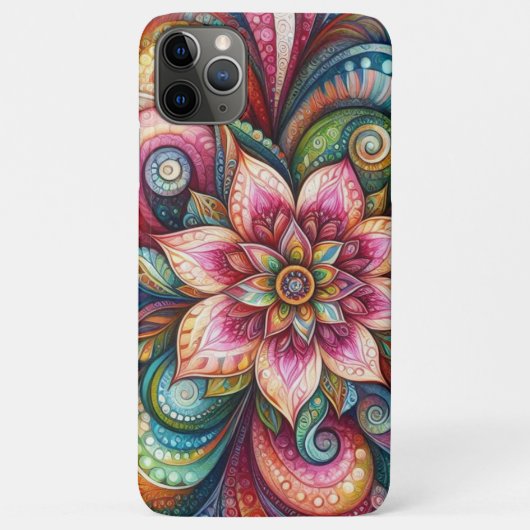 ファンキーで芸術的なカラフルなペイズリーの花柄アート Case-Mate iPhoneケース (裏面)