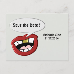 ファンキーで面白い Save the Date ポストカード
