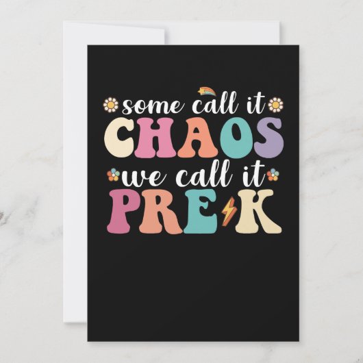 ファンキーと呼ぶ人もいる 混乱と呼ぶ人もいる 私たちはそれをプレキンダーガーテンの先生と呼ぶ 招待状 (正面)