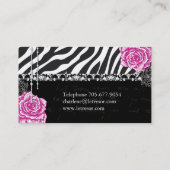 ファンキーなぼろぼろのシックなシマウマのストライプな名刺 名刺 (裏面)