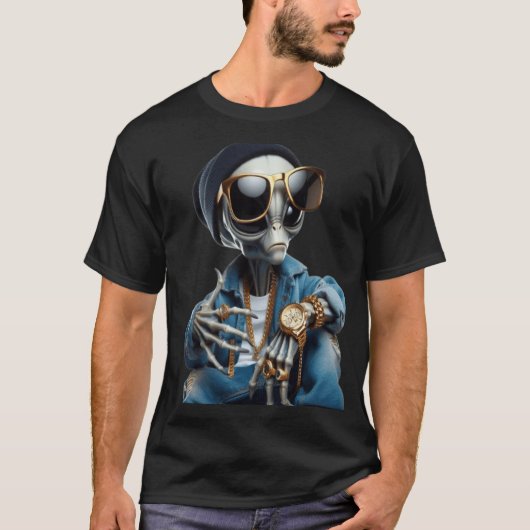 ファンキーなエイリアン Tシャツ (正面)
