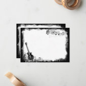 ファンキーなエレキギターの平たい箱はノート感謝していしています ノートカード (正面/裏面インサイチュ)