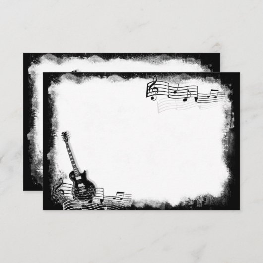ファンキーなエレキギターの平たい箱はノート感謝していしています ノートカード (正面/裏面)