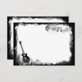 ファンキーなエレキギターの平たい箱はノート感謝していしています ノートカード (正面/裏面)