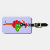 ファンキーなオンドリの民芸のデザイン ラゲッジタグ (正面横)