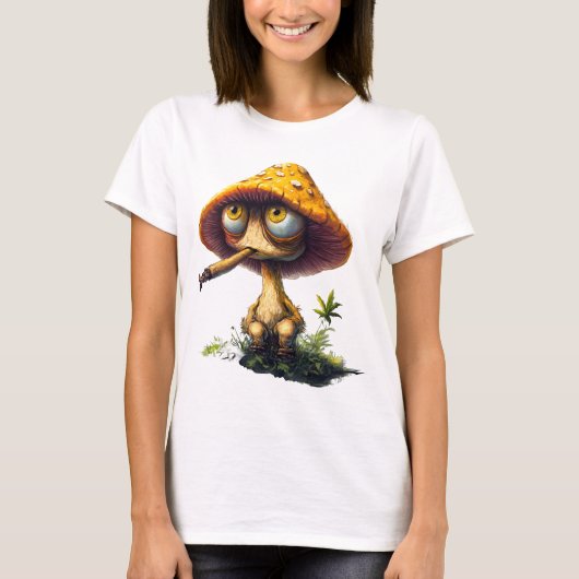 ファンキーなキノコのキャラクターTシャツ Tシャツ (正面)