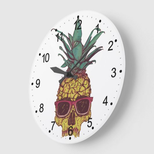 ファンキーなギークのカッコいいのパイナップルパンクのデザイン ラージ壁時計 (傾斜)