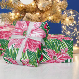 ファンキーなクリスマスの葉模様の ラッピングペーパー