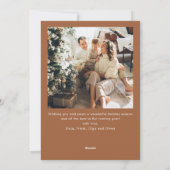 ファンキーなクリスマス ベージュ ボーホー ボウ リボン 2 フォト シーズンカード (裏面)