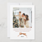 ファンキーなクリスマス ボホ ベージュ リボン 2 フォト シーズンカード (裏面)