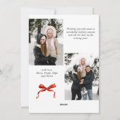 ファンキーなクリスマス ボホ 赤いリボン 3枚の写真 シーズンカード (裏面)