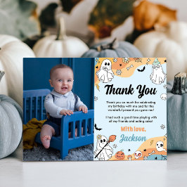 ファンキーなゴーストの誕生日写真 ありがとうカードです。 サンキューカード