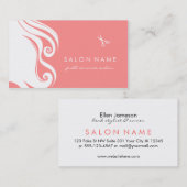 ファンキーなシックでモダンな美容師の美容師のピンク 名刺 (正面/裏面)