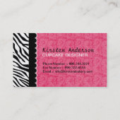 ファンキーなシマウマのプリントのカップケーキのベーカリーの名刺 名刺 (裏面)