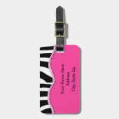 ファンキーなシマウマの荷物のラベル ラゲッジタグ (正面縦)