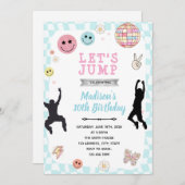 ファンキーなジャンプバースデーパーティーの招待状 招待状 (正面/裏面)