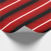 ファンキーなストライプので赤い白黒 ラッピングペーパー (角)