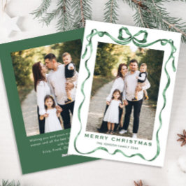 ファンキーなセージグリーンのクリスマスリボン2枚の写真 シーズンカード