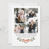 ファンキーなセージグリーンのクリスマスリボン（5枚の写真付き） シーズンカード (裏面)