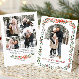 ファンキーなセージグリーンのクリスマスリボン（5枚の写真付き） シーズンカード