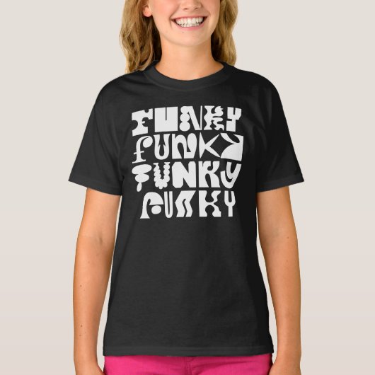 ファンキーなタイポグラフィーアートTシャツ Tシャツ (正面)