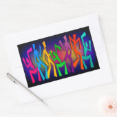 ファンキーなダンサー 長方形シール (封筒)