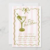 ファンキーなティニビットオールダー マーティニ バースデー パーティー ドゥードル 招待状 (正面)