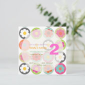 ファンキーなデイジー/ブライト シックスティーズ バースデー パーティー 招待状 (スタンド正面)