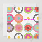 ファンキーなデイジー/ブライト シックスティーズ バースデー パーティー 招待状 (裏面)