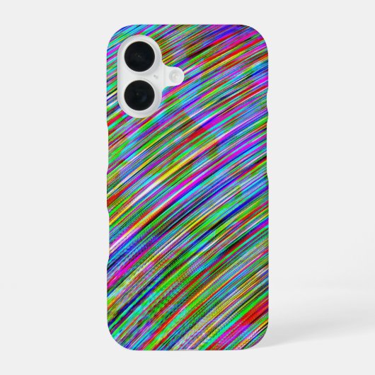 ファンキーなネオンの虹色の曲線 iPhone 16ケース (裏面)