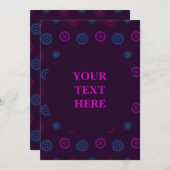 ファンキーなネオンサークルパターン 招待状 (正面/裏面)