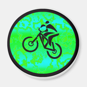 ファンキーなバイクのライム マグネット