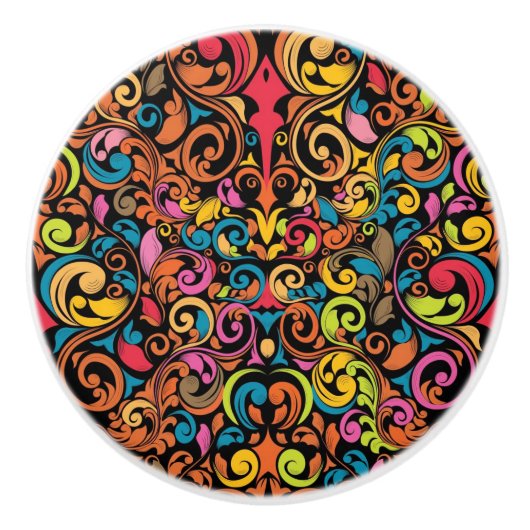 ファンキーなパターン セラミックノブ (正面)