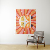 ファンキーなヒッピーのバン ピンク＆オレンジ 60年代レトロ タペストリー (インサイチュ)