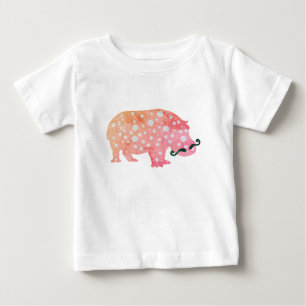 ファンキーなヒポポタムス ミスタートドラー ラフルTシャツ(ホワイト) ベビーTシャツ