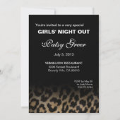 ファンキーなヒョウ柄ステレオガールズ ナイト アウト 招待状 (裏面)