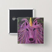 ファンキーなピンクのユニコーン 缶バッジ (正面&裏面)