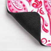 ファンキーなピンクのFlamigoのペイズリーパターン マウスパッド (コーナー)